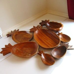 7 piece Monkey Pod wooden set